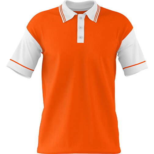 Poloshirt Individuell Gestaltbar , orange / weiss, 200gsm Poly / Cotton Pique, S, 65,00cm x 45,00cm (Höhe x Breite), Bild 1
