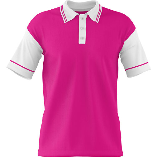 Poloshirt Individuell Gestaltbar , pink / weiß, 200gsm Poly / Cotton Pique, M, 70,00cm x 49,00cm (Höhe x Breite), Bild 1