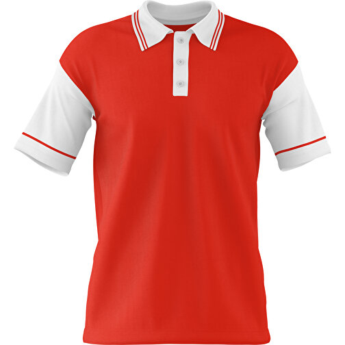 Poloshirt Individuell Gestaltbar , rot / weiss, 200gsm Poly / Cotton Pique, L, 73,50cm x 54,00cm (Höhe x Breite), Bild 1