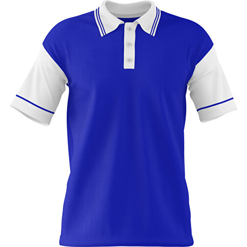Poloshirt Individuell Gestaltbar , blau / weiss, 200gsm Poly / Cotton Pique, 3XL, 81,00cm x 66,00cm (Höhe x Breite), Bild 1