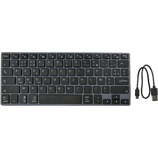 Hybrid Bluetooth Tastatur – AZERTY , schwarz, Aluminium, ABS Kunststoff, 28,20cm x 1,50cm x 11,60cm (Länge x Höhe x Breite), Bild 8