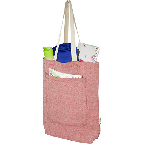 Pheebs 150 g/m² recycled cotton tote bag with front pocket 9L, Imagen 5