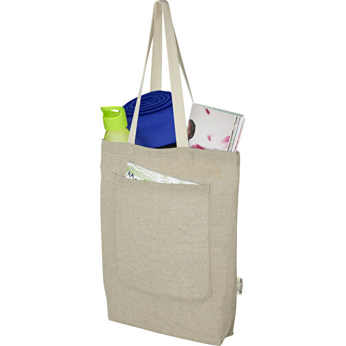 Tote bag in cotone riciclato da 150 g/m² con tasca frontale Pheebs - 9L, Immagine 5
