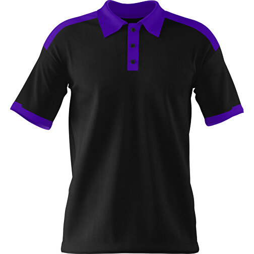 Poloshirt Individuell Gestaltbar , schwarz / violet, 200gsm Poly / Cotton Pique, XS, 60,00cm x 40,00cm (Höhe x Breite), Bild 1