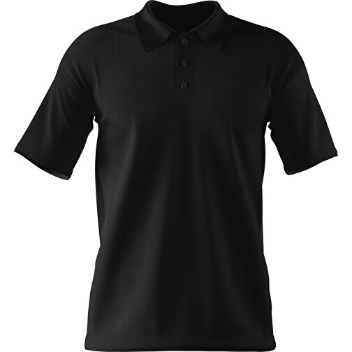 Poloshirt Individuell Gestaltbar , schwarz / schwarz, 200gsm Poly / Cotton Pique, XS, 60,00cm x 40,00cm (Höhe x Breite), Bild 1