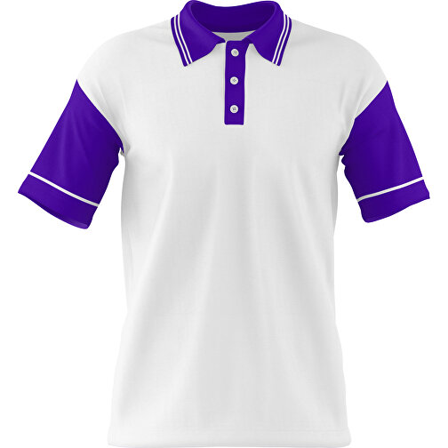 Poloshirt Individuell Gestaltbar , weiß / violet, 200gsm Poly / Cotton Pique, XS, 60,00cm x 40,00cm (Höhe x Breite), Bild 1