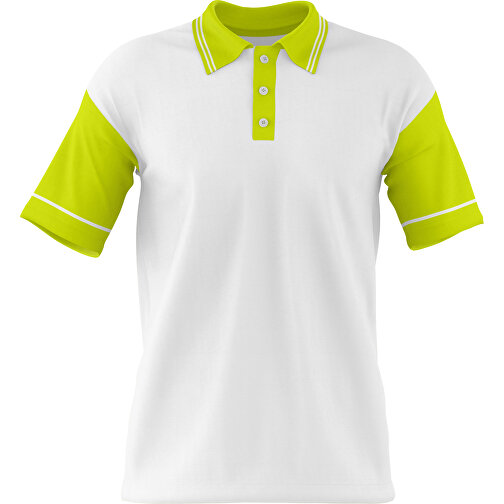 Poloshirt Individuell Gestaltbar , weiß / hellgrün, 200gsm Poly / Cotton Pique, M, 70,00cm x 49,00cm (Höhe x Breite), Bild 1