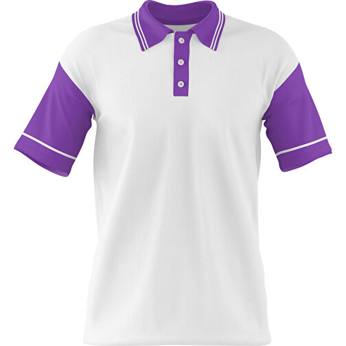 Poloshirt Individuell Gestaltbar , weiß / lavendellila, 200gsm Poly / Cotton Pique, M, 70,00cm x 49,00cm (Höhe x Breite), Bild 1