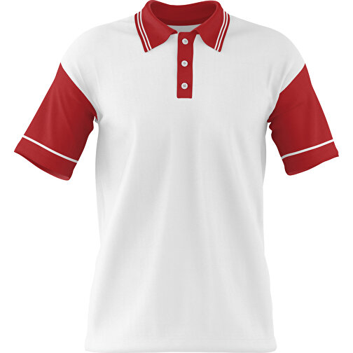 Poloshirt Individuell Gestaltbar , weiß / weinrot, 200gsm Poly / Cotton Pique, 3XL, 81,00cm x 66,00cm (Höhe x Breite), Bild 1