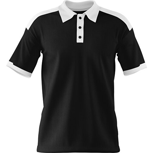 Poloshirt Individuell Gestaltbar , schwarz / weiß, 200gsm Poly / Cotton Pique, M, 70,00cm x 49,00cm (Höhe x Breite), Bild 1