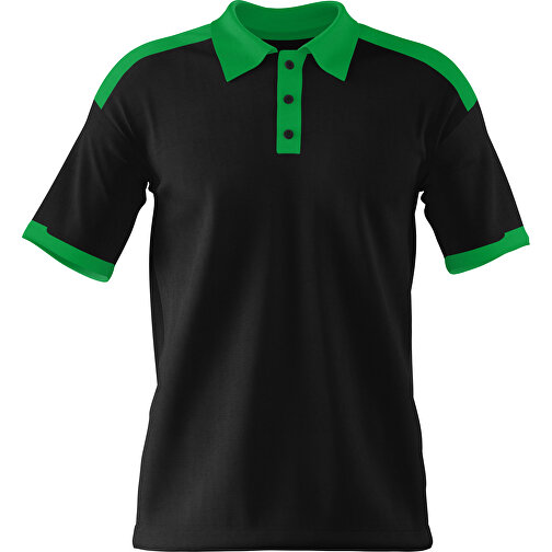 Poloshirt Individuell Gestaltbar , schwarz / grün, 200gsm Poly / Cotton Pique, L, 73,50cm x 54,00cm (Höhe x Breite), Bild 1
