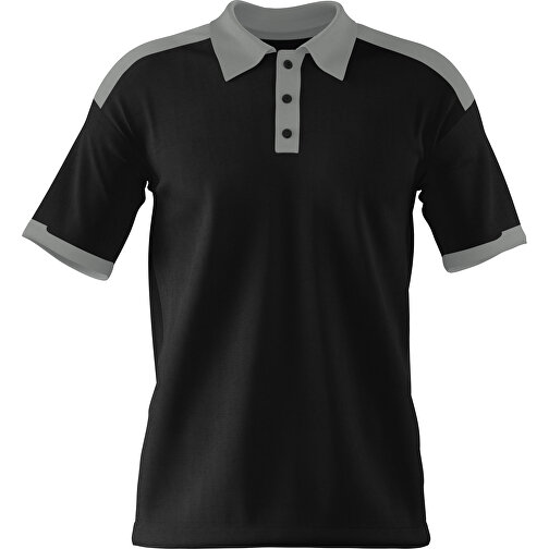 Poloshirt Individuell Gestaltbar , schwarz / grau, 200gsm Poly / Cotton Pique, 2XL, 79,00cm x 63,00cm (Höhe x Breite), Bild 1