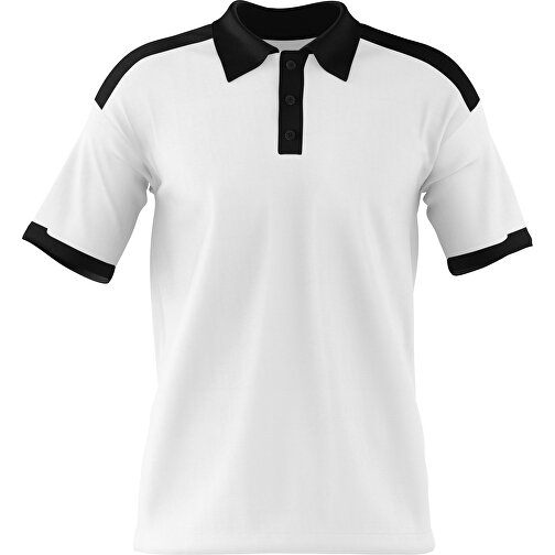 Poloshirt Individuell Gestaltbar , weiss / schwarz, 200gsm Poly / Cotton Pique, XL, 76,00cm x 59,00cm (Höhe x Breite), Bild 1