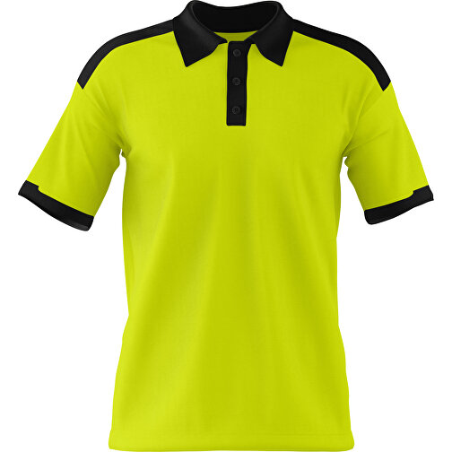 Poloshirt Individuell Gestaltbar , hellgrün / schwarz, 200gsm Poly / Cotton Pique, XL, 76,00cm x 59,00cm (Höhe x Breite), Bild 1