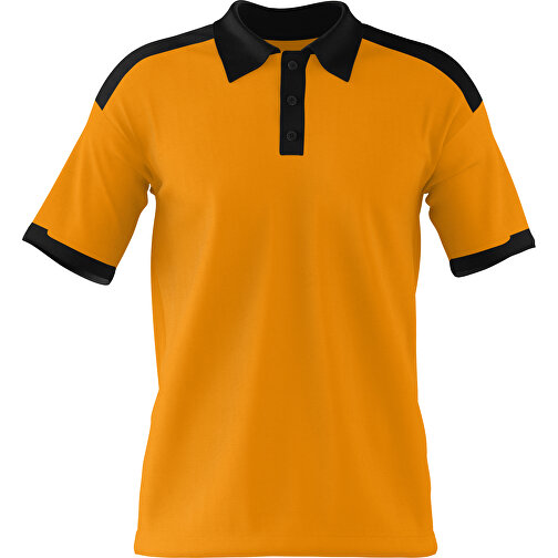 Poloshirt Individuell Gestaltbar , kürbisorange / schwarz, 200gsm Poly / Cotton Pique, M, 70,00cm x 49,00cm (Höhe x Breite), Bild 1