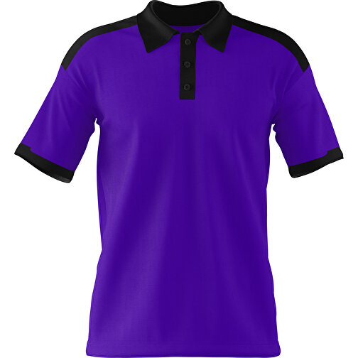 Poloshirt Individuell Gestaltbar , violet / schwarz, 200gsm Poly / Cotton Pique, L, 73,50cm x 54,00cm (Höhe x Breite), Bild 1