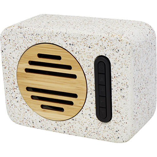Terrazzo 5W Bluetooth®-Lautsprecher , natur, Kalkstein, Bambusholz, 13,00cm x 7,60cm x 4,80cm (Länge x Höhe x Breite), Bild 6