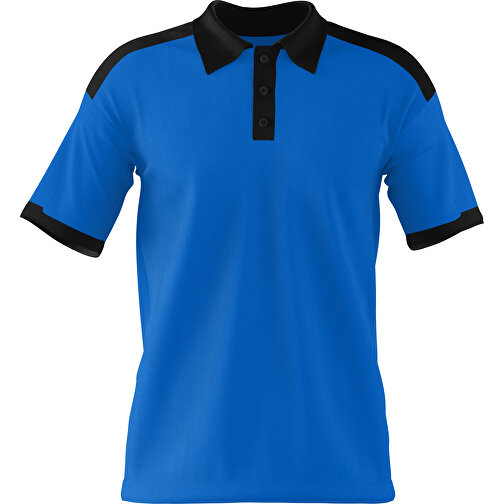 Poloshirt Individuell Gestaltbar , kobaltblau / schwarz, 200gsm Poly / Cotton Pique, L, 73,50cm x 54,00cm (Höhe x Breite), Bild 1