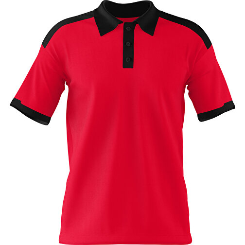 Poloshirt Individuell Gestaltbar , ampelrot / schwarz, 200gsm Poly / Cotton Pique, L, 73,50cm x 54,00cm (Höhe x Breite), Bild 1