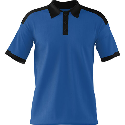 Poloshirt Individuell Gestaltbar , dunkelblau / schwarz, 200gsm Poly / Cotton Pique, 3XL, 81,00cm x 66,00cm (Höhe x Breite), Bild 1