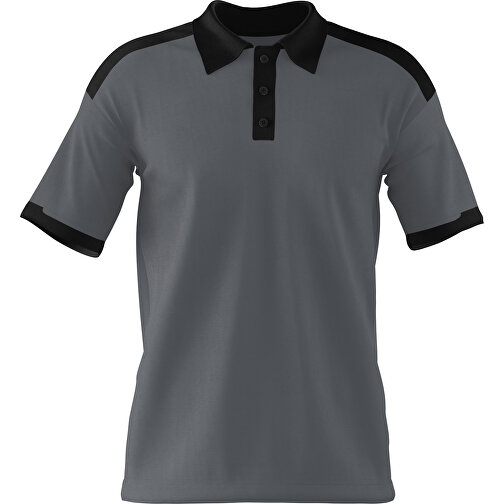 Poloshirt Individuell Gestaltbar , dunkelgrau / schwarz, 200gsm Poly / Cotton Pique, 2XL, 79,00cm x 63,00cm (Höhe x Breite), Bild 1
