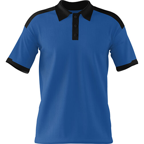 Poloshirt Individuell Gestaltbar , dunkelblau / schwarz, 200gsm Poly / Cotton Pique, 2XL, 79,00cm x 63,00cm (Höhe x Breite), Bild 1