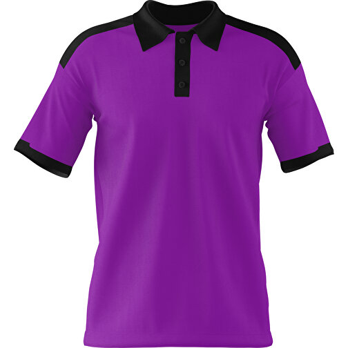 Poloshirt Individuell Gestaltbar , dunkelmagenta / schwarz, 200gsm Poly / Cotton Pique, 2XL, 79,00cm x 63,00cm (Höhe x Breite), Bild 1