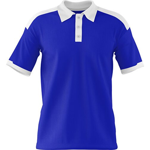 Poloshirt Individuell Gestaltbar , blau / weiß, 200gsm Poly / Cotton Pique, XS, 60,00cm x 40,00cm (Höhe x Breite), Bild 1