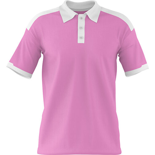 Poloshirt Individuell Gestaltbar , rosa / weiss, 200gsm Poly / Cotton Pique, XS, 60,00cm x 40,00cm (Höhe x Breite), Bild 1