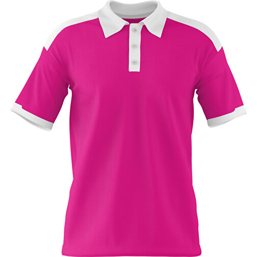 Poloshirt Individuell Gestaltbar , pink / weiß, 200gsm Poly / Cotton Pique, XS, 60,00cm x 40,00cm (Höhe x Breite), Bild 1