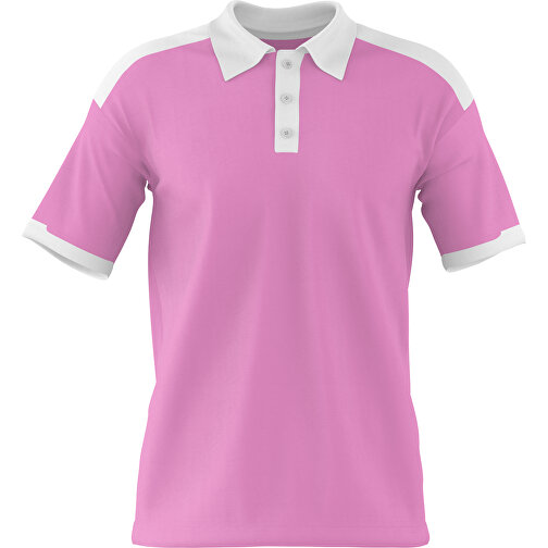 Poloshirt Individuell Gestaltbar , rosa / weiß, 200gsm Poly / Cotton Pique, XL, 76,00cm x 59,00cm (Höhe x Breite), Bild 1