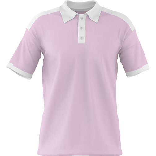 Poloshirt Individuell Gestaltbar , zartrosa / weiss, 200gsm Poly / Cotton Pique, S, 65,00cm x 45,00cm (Höhe x Breite), Bild 1
