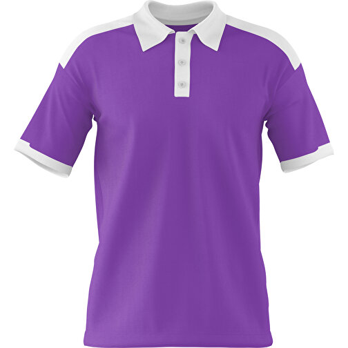 Poloshirt Individuell Gestaltbar , lavendellila / weiß, 200gsm Poly / Cotton Pique, M, 70,00cm x 49,00cm (Höhe x Breite), Bild 1