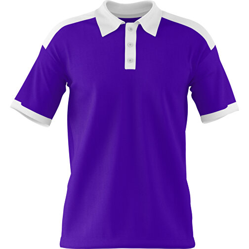 Poloshirt Individuell Gestaltbar , violet / weiß, 200gsm Poly / Cotton Pique, L, 73,50cm x 54,00cm (Höhe x Breite), Bild 1