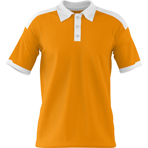 Poloshirt Individuell Gestaltbar , kürbisorange / weiss, 200gsm Poly / Cotton Pique, L, 73,50cm x 54,00cm (Höhe x Breite), Bild 1