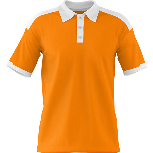 Poloshirt Individuell Gestaltbar , gelborange / weiß, 200gsm Poly / Cotton Pique, 3XL, 81,00cm x 66,00cm (Höhe x Breite), Bild 1
