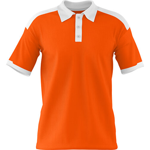 Poloshirt Individuell Gestaltbar , orange / weiß, 200gsm Poly / Cotton Pique, 2XL, 79,00cm x 63,00cm (Höhe x Breite), Bild 1