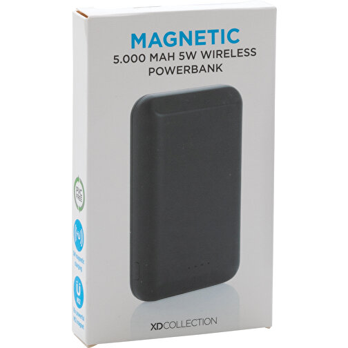 Magnetische 5.000 MAh Wireless Powerbank, Schwarz , schwarz, ABS, 8,50cm x 1,30cm (Länge x Höhe), Bild 12