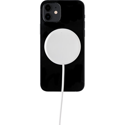 5W Magnetischer Wireless Charger, Weiß , weiß, ABS, 0,60cm (Höhe), Bild 3