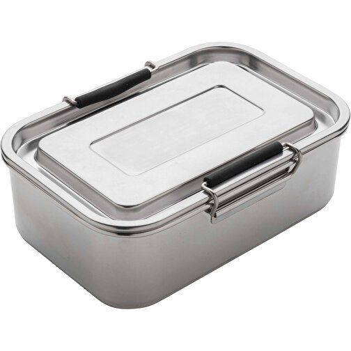 Auslaufsichere Lunchbox Aus RCS Recyceltem Stainless Steel, Silber , silber, Rostfreier Stahl - recycelt, 18,20cm x 6,30cm (Länge x Höhe), Bild 1