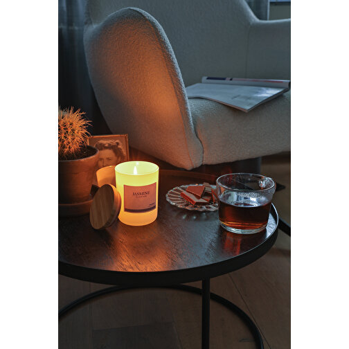 Ukiyo Deluxe Parfümierte Kerze Mit Bambusdeckel, Weiss , weiss, Glas, 11,30cm (Höhe), Bild 6