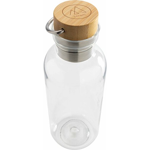 GRS RPET Flasche With Bambusdeckel Und Griff, Transparent , transparent, PET - recycelt, 7,50cm x 22,30cm (Länge x Höhe), Bild 7