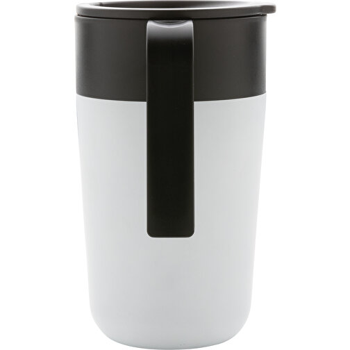 GRS Recycelte PP Und Stainless Steel Tasse Mit Griff, Weiß , weiß, Polypropylen - recycelt, 12,80cm x 15,20cm (Länge x Höhe), Bild 3
