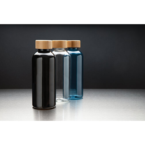 GRS RPET Flasche Mit Bambus-Deckel, Transparent , transparent, PET - recycelt, 7,40cm x 20,60cm (Länge x Höhe), Bild 10