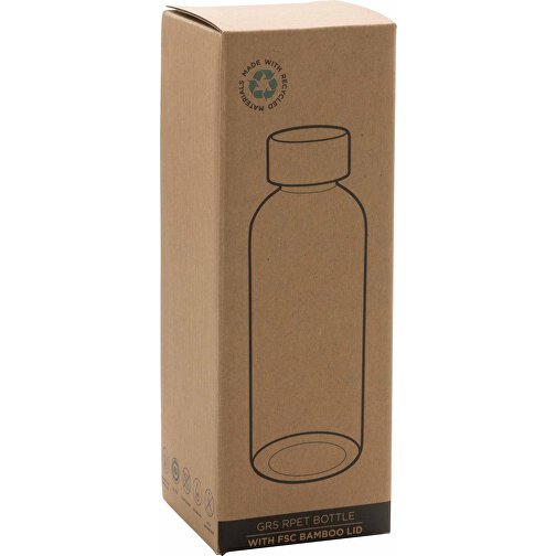 GRS RPET Flasche Mit Bambus-Deckel, Transparent , transparent, PET - recycelt, 7,40cm x 20,60cm (Länge x Höhe), Bild 7
