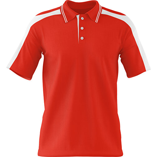 Poloshirt Individuell Gestaltbar , rot / weiss, 200gsm Poly / Cotton Pique, L, 73,50cm x 54,00cm (Höhe x Breite), Bild 1