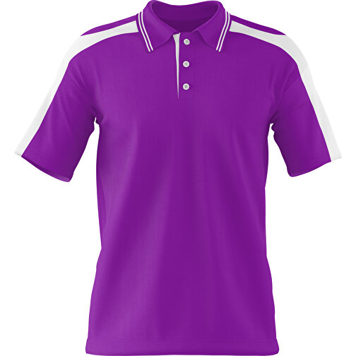 Poloshirt Individuell Gestaltbar , dunkelmagenta / weiß, 200gsm Poly / Cotton Pique, L, 73,50cm x 54,00cm (Höhe x Breite), Bild 1