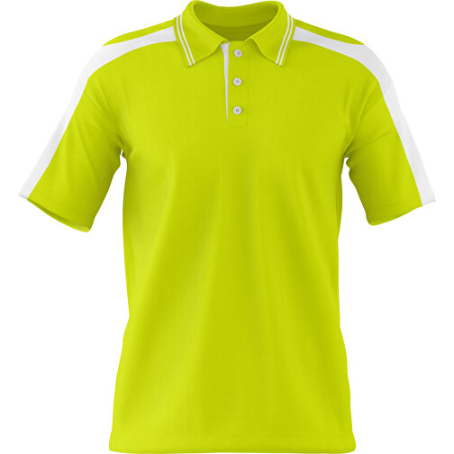Poloshirt Individuell Gestaltbar , hellgrün / weiss, 200gsm Poly / Cotton Pique, 3XL, 81,00cm x 66,00cm (Höhe x Breite), Bild 1