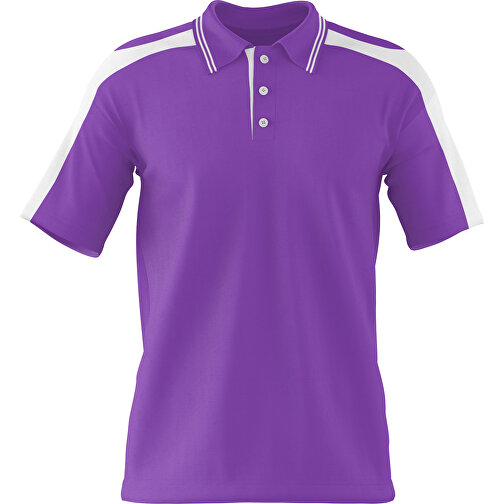 Poloshirt Individuell Gestaltbar , lavendellila / weiss, 200gsm Poly / Cotton Pique, 2XL, 79,00cm x 63,00cm (Höhe x Breite), Bild 1