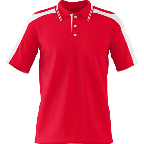 Poloshirt Individuell Gestaltbar , ampelrot / weiß, 200gsm Poly / Cotton Pique, 2XL, 79,00cm x 63,00cm (Höhe x Breite), Bild 1